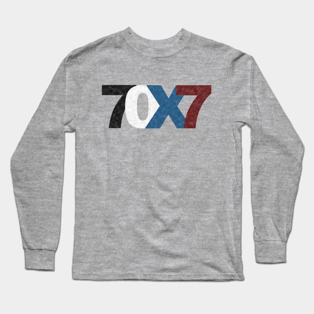 70 X 7 Long Sleeve T-Shirt by goodnewsfeed